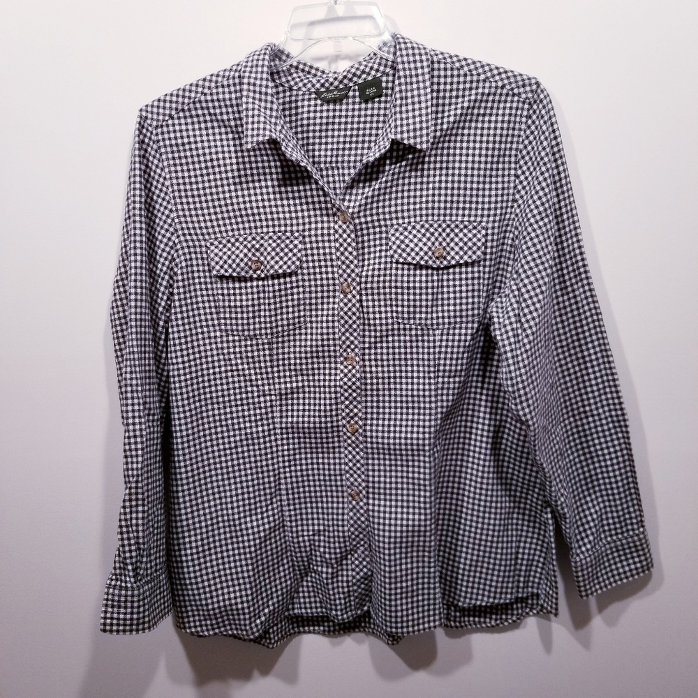 Eddie Bauer Gingham Flannel Button Shirt XXL